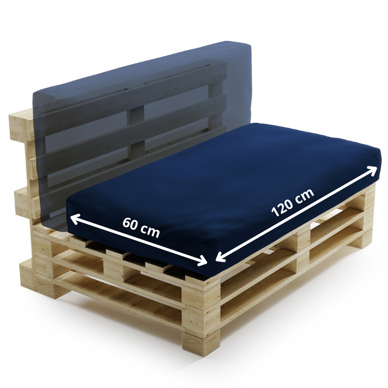 Coussin palette déhoussable imperméable 120x60 cm