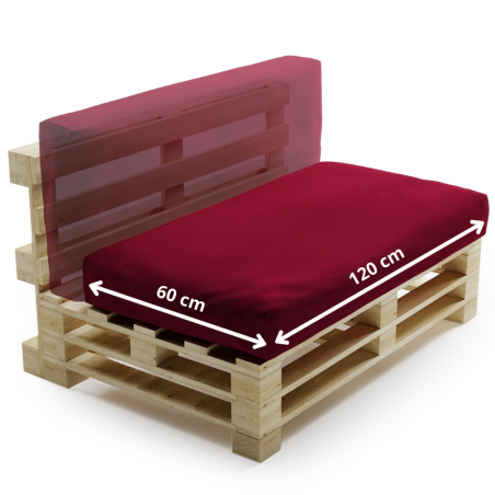 Coussin palette déhoussable imperméable 120x60 cm