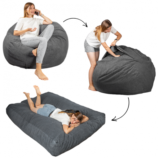 Pouf lit convertible 2en1