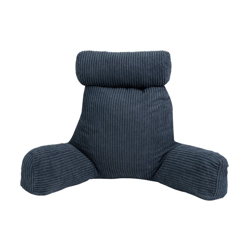 Coussin de lecture déhoussable Velours Côtelé Bleu