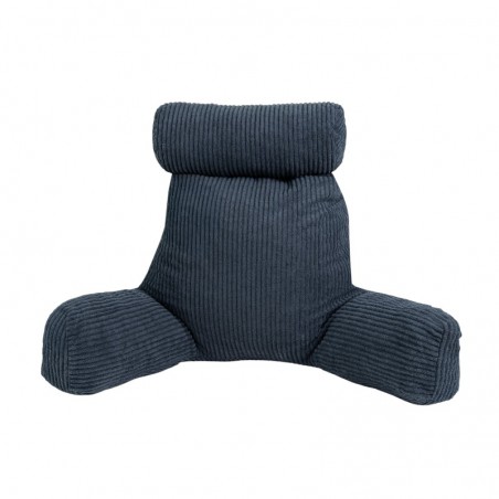 Coussin de lecture déhoussable Velours Côtelé Bleu