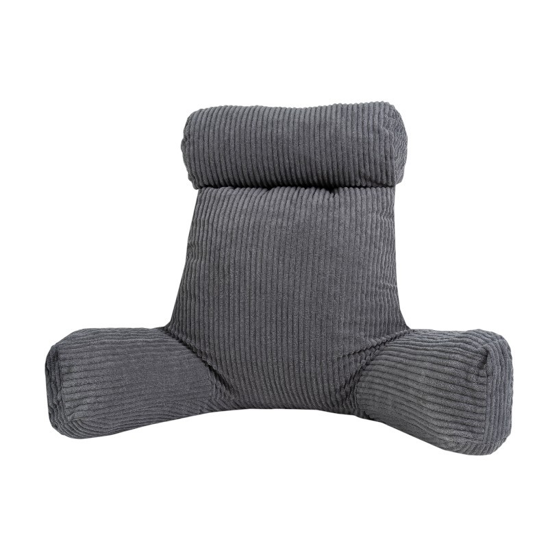 Coussin de lecture déhoussable Velours Côtelé Gris