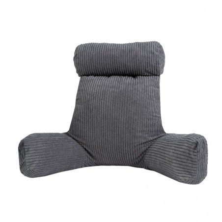 Coussin de lecture déhoussable Velours Côtelé Gris