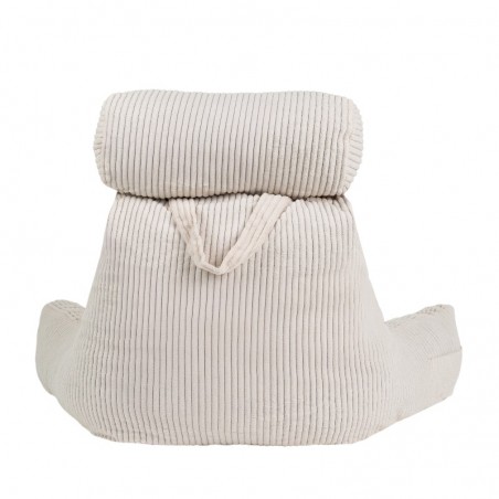 Coussin de lecture déhoussable Velours Côtelé Blanc cassé