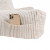 Coussin de lecture déhoussable Velours Côtelé Blanc cassé