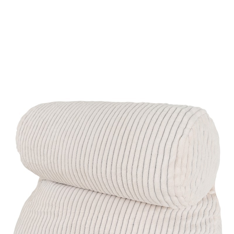 Coussin de lecture déhoussable Velours Côtelé Blanc cassé