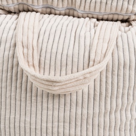 Coussin de lecture déhoussable Velours Côtelé Blanc cassé