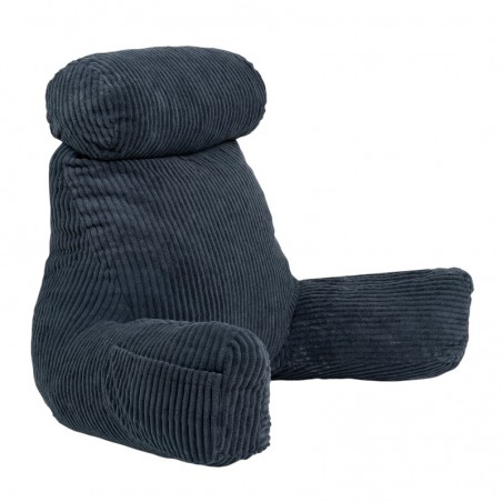 Coussin de lecture déhoussable Velours Côtelé Bleu