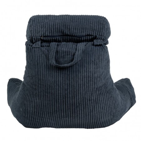 Coussin de lecture déhoussable Velours Côtelé Bleu