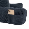 Coussin de lecture déhoussable Velours Côtelé Bleu