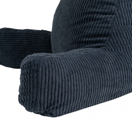 Coussin de lecture déhoussable Velours Côtelé Bleu
