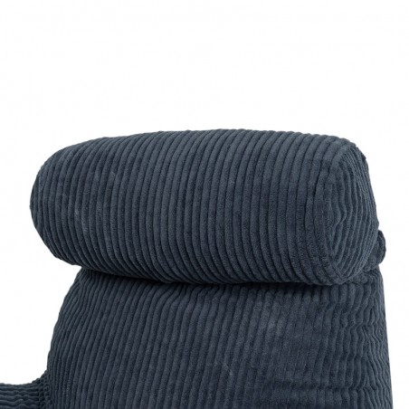 Coussin de lecture déhoussable Velours Côtelé Bleu