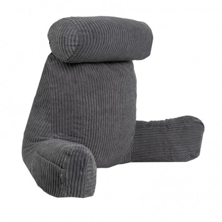 Coussin de lecture déhoussable Velours Côtelé Gris