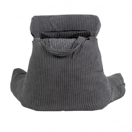 Coussin de lecture déhoussable Velours Côtelé Gris