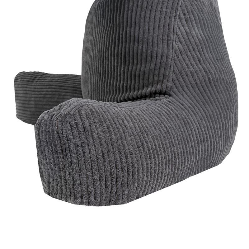 Coussin de lecture déhoussable Velours Côtelé Gris