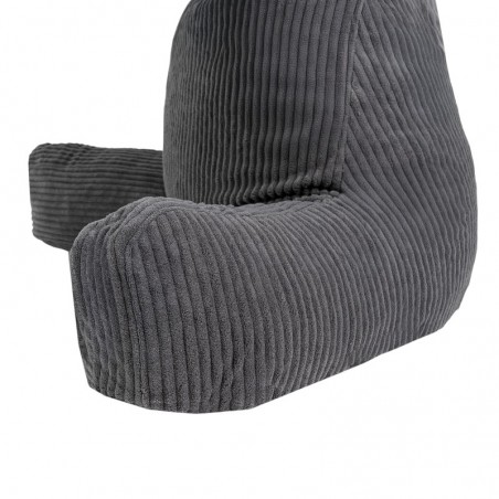 Coussin de lecture déhoussable Velours Côtelé Gris