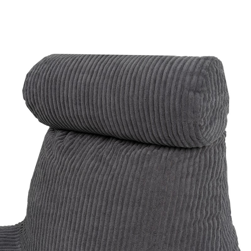 Coussin de lecture déhoussable Velours Côtelé Gris