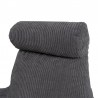Coussin de lecture déhoussable Velours Côtelé Gris