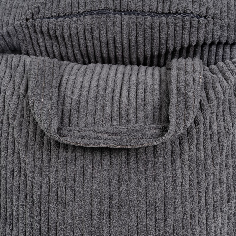Coussin de lecture déhoussable Velours Côtelé Gris