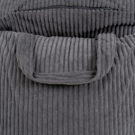 Coussin de lecture déhoussable Velours Côtelé Gris