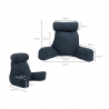 Coussin de lecture déhoussable Velours Côtelé Bleu