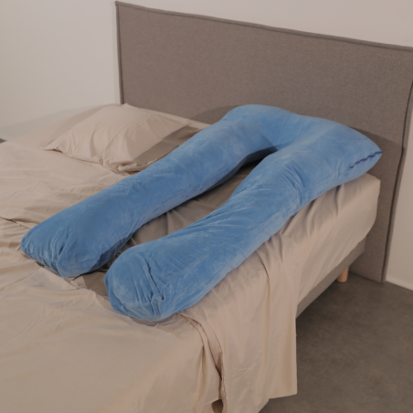 Housse Coussin de Grossesse Velours 140x80 cm Bleu