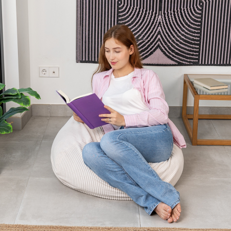 Housse Pouf poire velours côtelé 120x100 cm