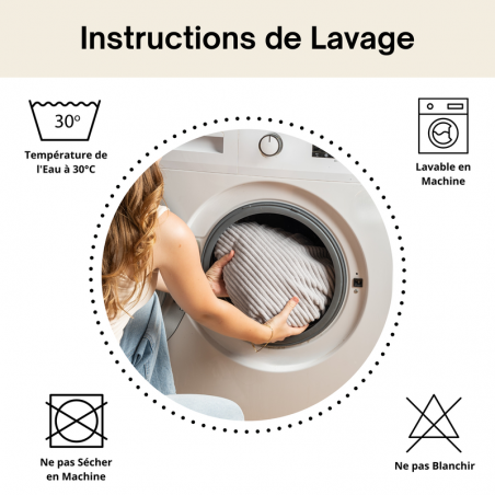 Housse Pouf poire velours côtelé 105x85 cm