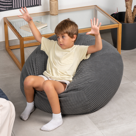 Housse Pouf poire velours côtelé 105x85 cm