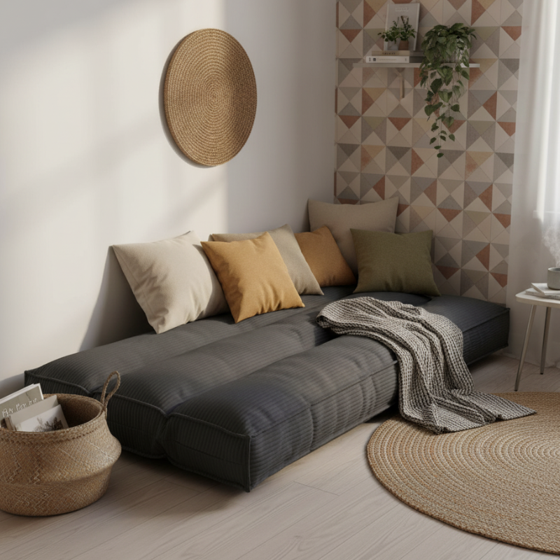 Futon déhoussable 90 x 190 cm