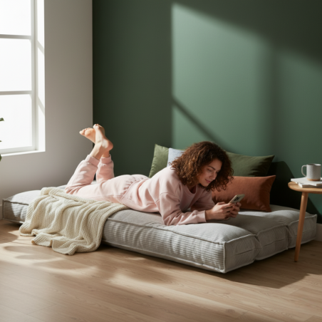 Futon déhoussable 90 x 190 cm