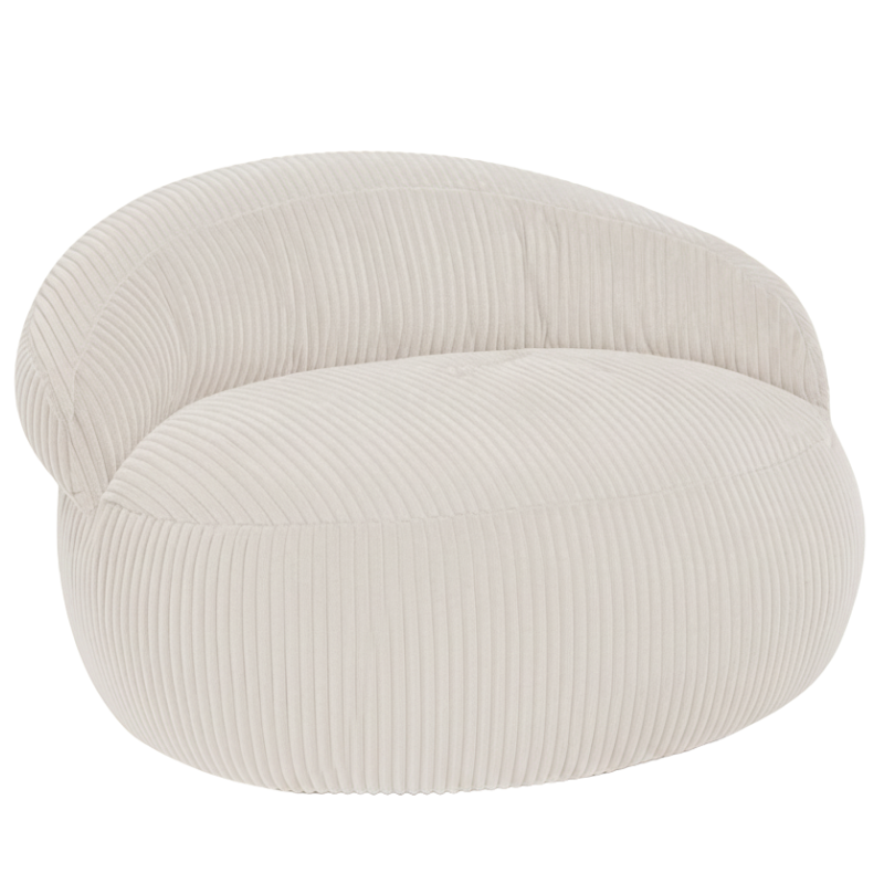Pouf XXL déhoussable en Velours côtelé 110 x 100 cm