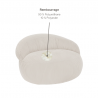 Pouf XXL déhoussable en Velours côtelé 110 x 100 cm
