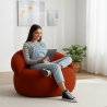 Pouf XXL déhoussable en Velours côtelé 110 x 100 cm