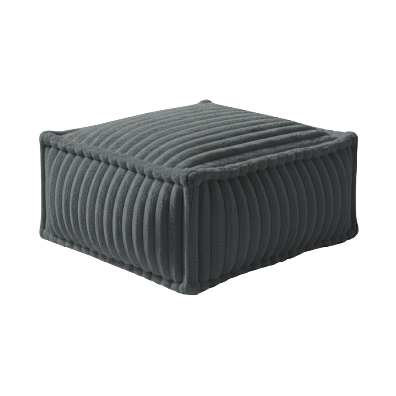 Pouf méridienne pour canapé modulable en fourrure côtelée