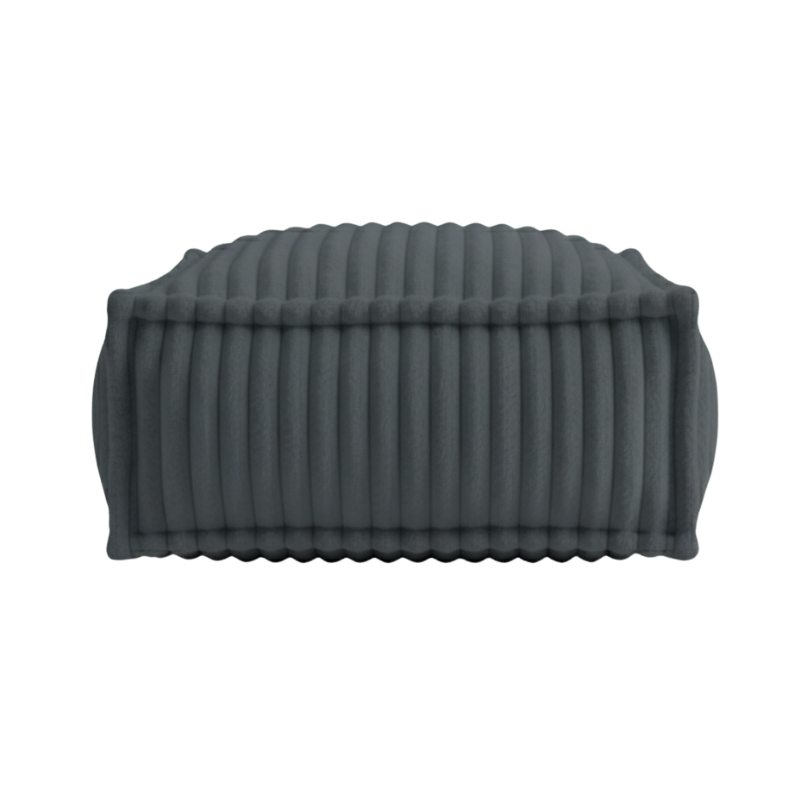 Pouf méridienne pour canapé modulable en fourrure côtelée