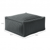 Pouf méridienne pour canapé modulable en fourrure côtelée