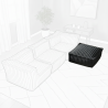 Pouf méridienne pour canapé modulable en fourrure côtelée