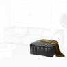 Pouf méridienne pour canapé modulable en fourrure côtelée