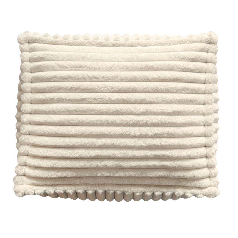 Pouf méridienne pour canapé modulable en fourrure côtelée