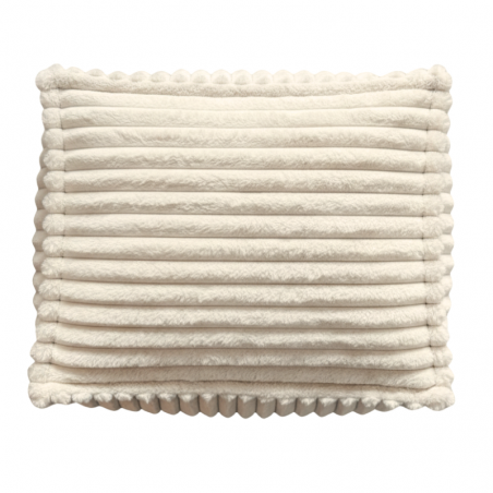 Pouf méridienne pour canapé modulable en fourrure côtelée