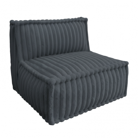 Module central pour canapé modulable en fourrure côtelée 90x82 cm