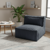 Module central pour canapé modulable en fourrure côtelée 90x82 cm