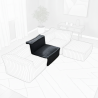 Module central pour canapé modulable en fourrure côtelée 90x82 cm