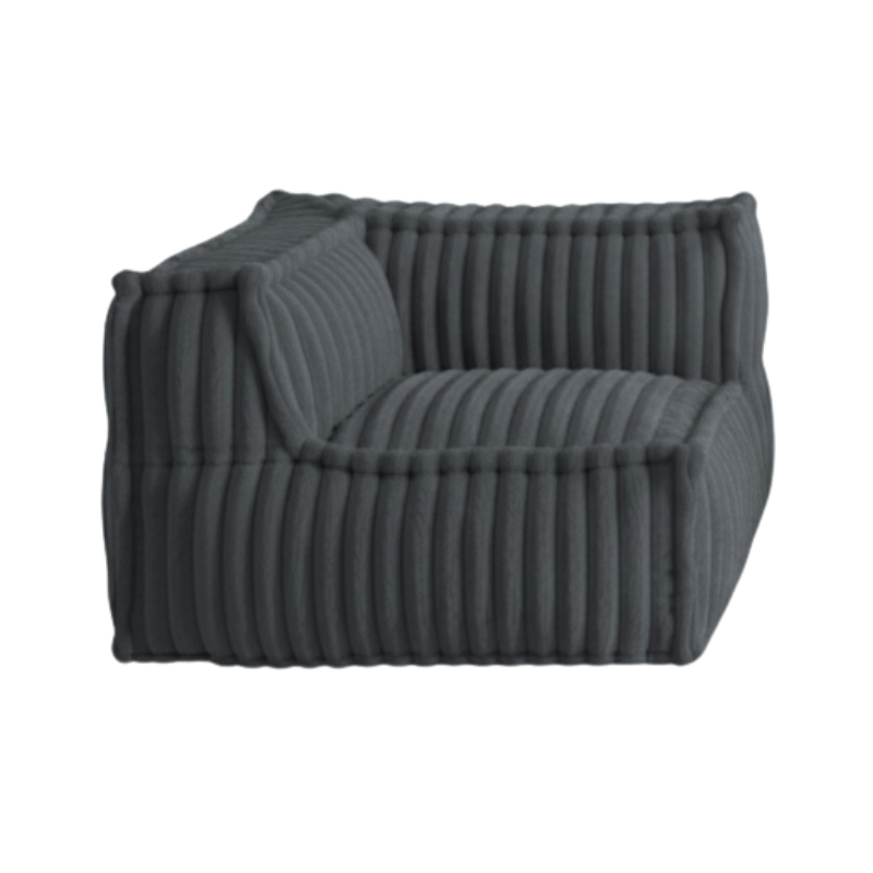 Module d’angle gauche pour canapé modulable en fourrure côtelée 90x90 cm