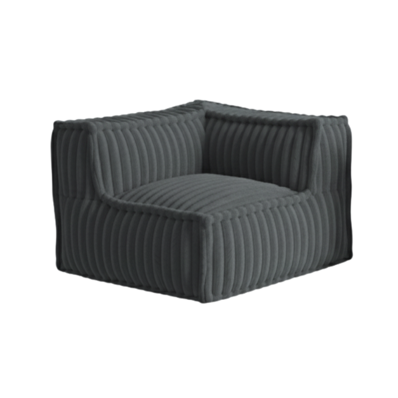 Module d’angle gauche pour canapé modulable en fourrure côtelée 90x90 cm