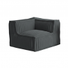 Module d’angle gauche pour canapé modulable en fourrure côtelée 90x90 cm