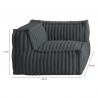 Module d’angle gauche pour canapé modulable en fourrure côtelée 90x90 cm