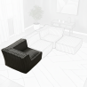 Module d’angle gauche pour canapé modulable en fourrure côtelée 90x90 cm