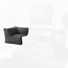 Module d’angle gauche pour canapé modulable en fourrure côtelée 90x90 cm